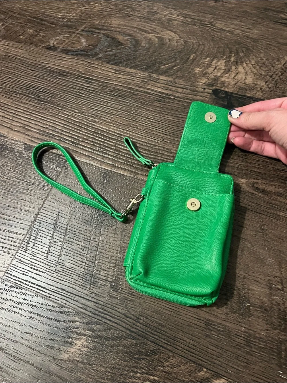 Bright Green Phone Wristlet Case clutch purse with strap